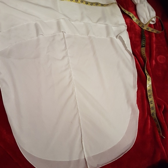NWT White Dip Hem Long Tail Blouse - Picture 7 of 8